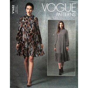 Vogue V1652 Misses 6 to 14 Loose Fit Pullover Dress Easy UNCUT Sewing Pattern